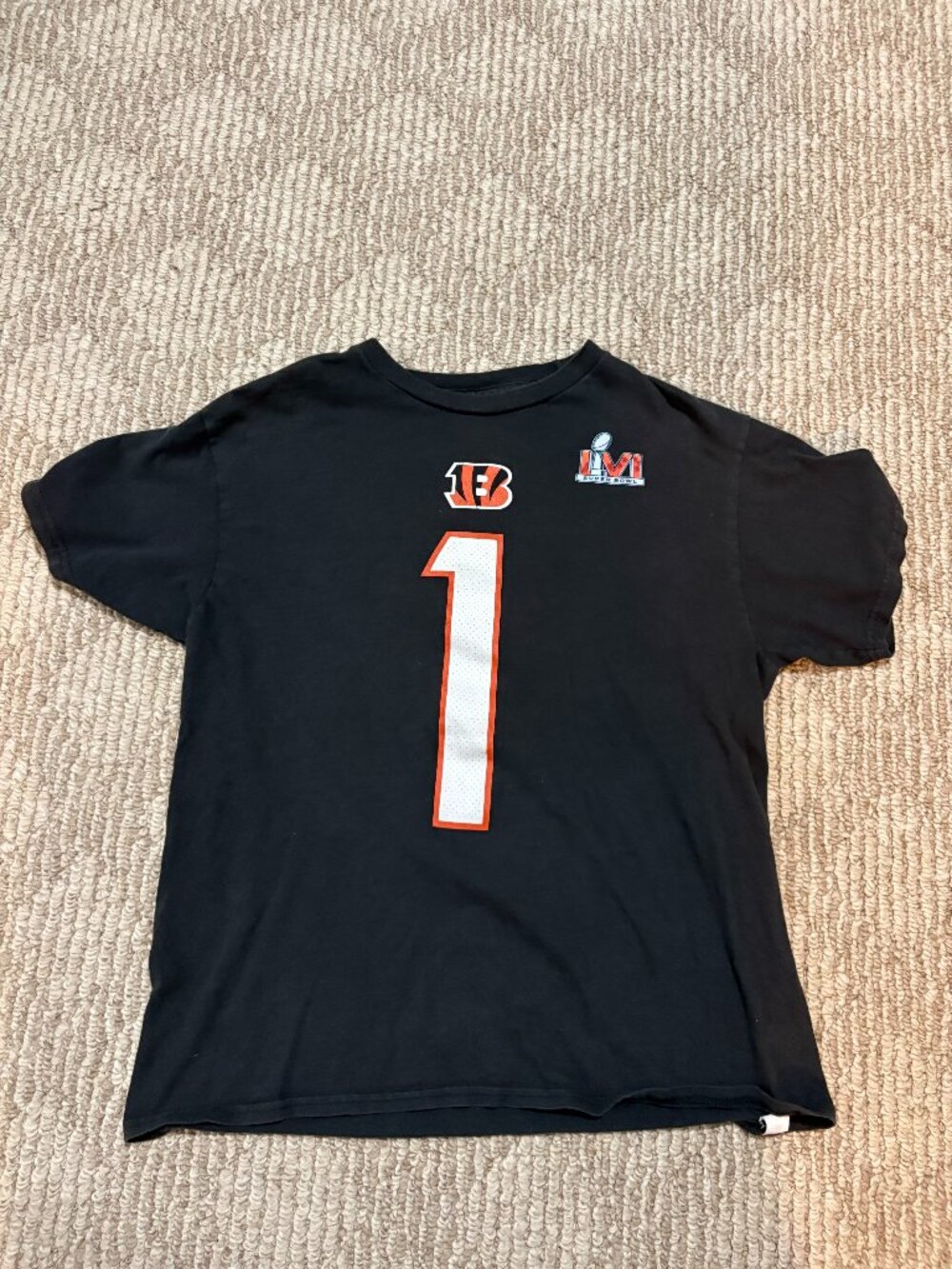 Cincinnati Bengals Ja'Marr Chase #1 Nike Youth Medium (10/12) Black T-Shirt